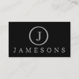 ミニマリスト・シルバー・モノグラム・ロゴ・エンボス効果 名刺