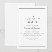 ミニマリスト シルバー「We Do Again」誓いの更新 招待状 (正面/裏面)