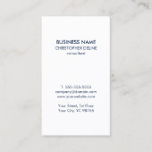 ミニマリスト シンプルホワイトブルー コンサルタント 名刺 (正面)