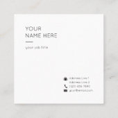 ミニマリスト シンプルモダン スクエア 名刺 スクエア名刺 (裏面)