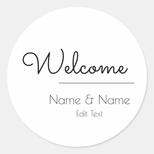 ミニマリスト シンプル ウェルカム ステッカー (正面)