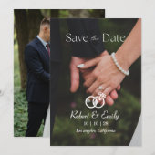 ミニマリスト シンプル エレガント フォト ウェディング セーブザデート (正面/裏面)