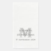 ミニマリスト シンプル グレー モノグラム 名前 日付 結婚式 (正面)