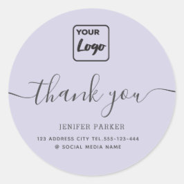 ミニマリスト シンプル スクリプト カスタム ロゴ サンクス  cl ラウンドシール