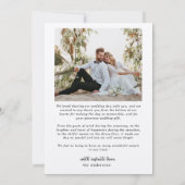 ミニマリスト シンプル スクリプト ハート 2 フォト ウェディング サンキューカード (裏面)