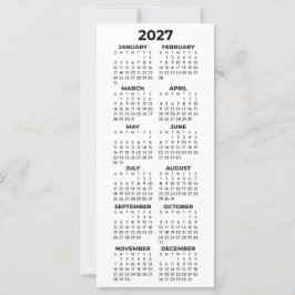 ミニマリスト シンプル バーシック 2027年 カレンダー