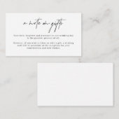 ミニマリスト シンプル 願い事カード ギフトについて エンクロージャーカード (正面/裏面)