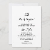 ミニマリスト シーハッ！サプライズ！退職パーティー 招待状 (正面)