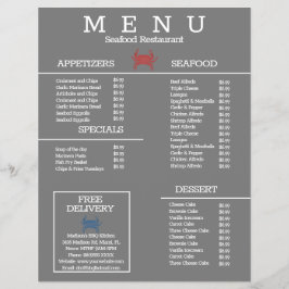 ミニマリスト シーフード カニ グリル レストラン メニュー グレー