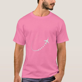 ミニマリスト・ジェット航空機フライト・カートゥーングラフィックTシャツ Tシャツ