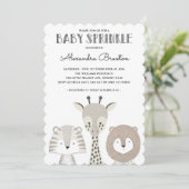 ミニマリスト ジャングル サファリ ベイビー スプリンクル インビテーション (スタンド正面)