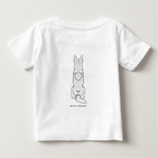 ミニマリスト ジャーマンシェパード ラインアート ベビーTシャツ
