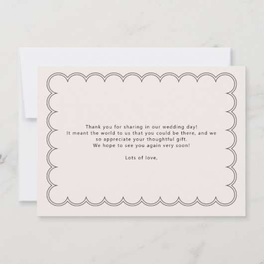 ミニマリスト スカロップエッジ ありがとうカード サンキューカード (裏面)