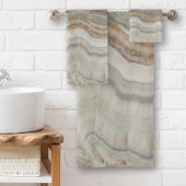 ミニマリスト スカンジナビア グラニット ブラウン グレー 大理石 バスタオルセット