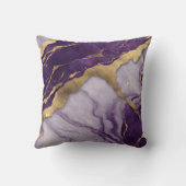 ミニマリスト スカンジナビア モダン ライラック パープル マーブル クッション (裏面)