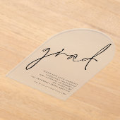 ミニマリスト・スクリプト卒業パーティー アクリル招待状 (レイダウン)