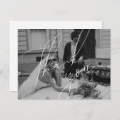 ミニマリスト スクリプト ウェディング サンクス ポストカード (正面/裏面)