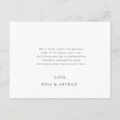 ミニマリスト スクリプト ウェディング サンクス ポストカード (裏面)