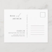 ミニマリスト スクリプト セーブ・ザ・デート インビテーション ポストカード (裏面)