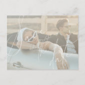 ミニマリスト スクリプト セーブ・ザ・デート インビテーション ポストカード (正面)