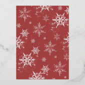 ミニマリスト スクリプト ファミリー フォト ホリデー スノーフレーク (裏面)