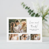 ミニマリスト スクリプト フォト コラージュ ウェディング サンクス サンキューカード (スタンド正面)