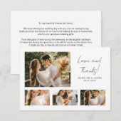 ミニマリスト スクリプト フォト コラージュ ウェディング サンクス サンキューカード (正面/裏面)