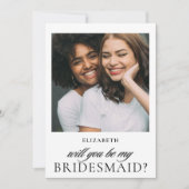 ミニマリスト スクリプト フォト ブライズメイド 提案 招待状 (正面)