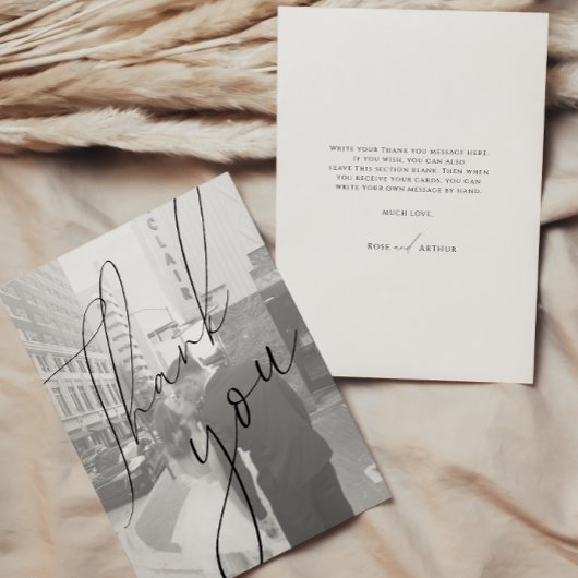 ミニマリスト スクリプト フラット フォト サンクス カード