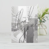 ミニマリスト スクリプト フラット フォト サンクス カード (スタンド正面)