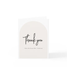 ミニマリスト スクリプト ブライダル シャワー サンクス カード