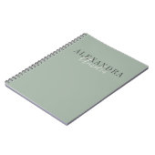 ミニマリスト スクリプト ボヘミアンスタイル サージブルーグリーン オーダーメイド ビジネス ノートブック (左側)