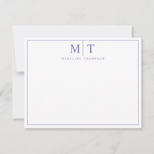 ミニマリスト・スクリプト・モノグラム・ノート・カード ノートカード (正面)