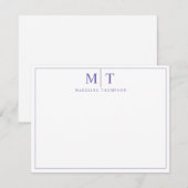 ミニマリスト・スクリプト・モノグラム・ノート・カード ノートカード (正面/裏面)