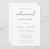 ミニマリスト スクリプト リハーサル ディナー 招待状 (正面/裏面)