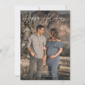 ミニマリスト スクリプト 妊娠 フォト シーズンカード (正面)