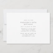 ミニマリスト スクリプト 誕生日パーティー 招待状 (裏面)