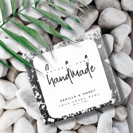 ミニマリスト スクリプト 黒 手作り 石鹸 ラベル