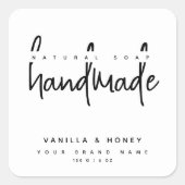 ミニマリスト スクリプト 黒 手作り 石鹸 ラベル (正面)