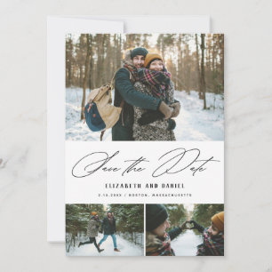 ミニマリスト スクリプト 3 フォト コラージュ セーブ ザ デート