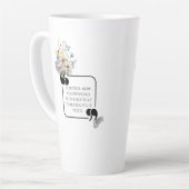 ミニマリスト・ストイック内平和図解入りの、写真付きの引用文 カフェラテマグ (左アングル)