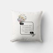 ミニマリスト・ストイック内平和図解入りの、写真付きの引用文 クッション (正面)