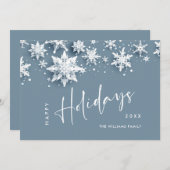 ミニマリスト スノーフレーク クリスマス グリーティング (正面/裏面)