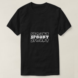 ミニマリスト・スプーキー - ハロウィンのタイポグラフィーアート Tシャツ
