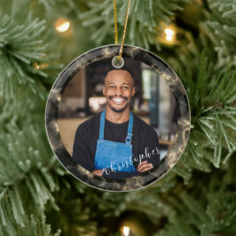 ミニマリスト スモーク クラウド ブラウン フォト セラミックオーナメント