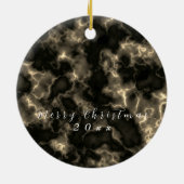 ミニマリスト スモーク クラウド ブラウン フォト セラミックオーナメント (裏面)