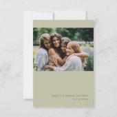 ミニマリスト セイジ ブライダルシャワー サンキューカード (裏面)