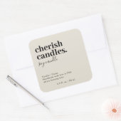 ミニマリスト ソイ キャンドル瓶 ベージュラベル スクエアシール (封筒)