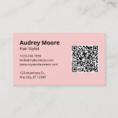 ミニマリスト ソフトピンク ヘアスタイリスト 名刺 (正面)