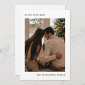 ミニマリスト タイプライター フォト ホリデー カード (正面/裏面)